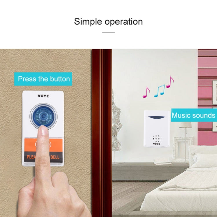 VOYE V006A Home Music Remote Control Wireless Doorbell with 38 Polyphony Sounds, V006A VOYE V006A Home Music Remote Control Wireless Doorbell with 38 Polyphony Sounds, V006A